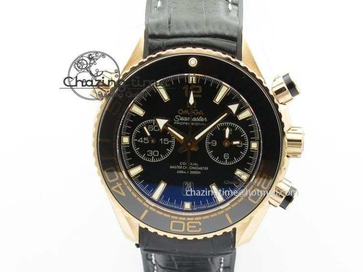 0326 Breathable Seamaster Professional Chrono RG Black Ceramic Black Dial On Black Gummy Strap A 8214